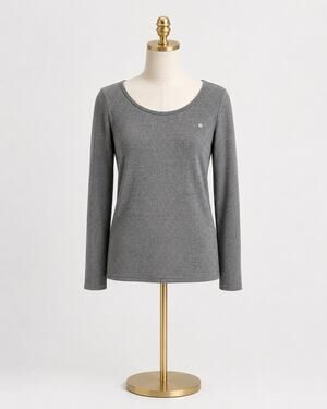 Timeless Casual Knit Scoop Neck Heather Gray Sweater